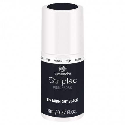 Midnight Black 8ml - ALESSANDRO STRIPLAC - farebný gél lak na nechty